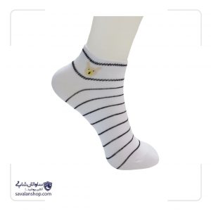 جوراب مچی دخترانه طرح تدی راه راه کد ۱۴۰۴(۲)
